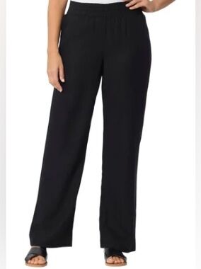 Briggs New York Black Wide-Leg Pull-On Pants